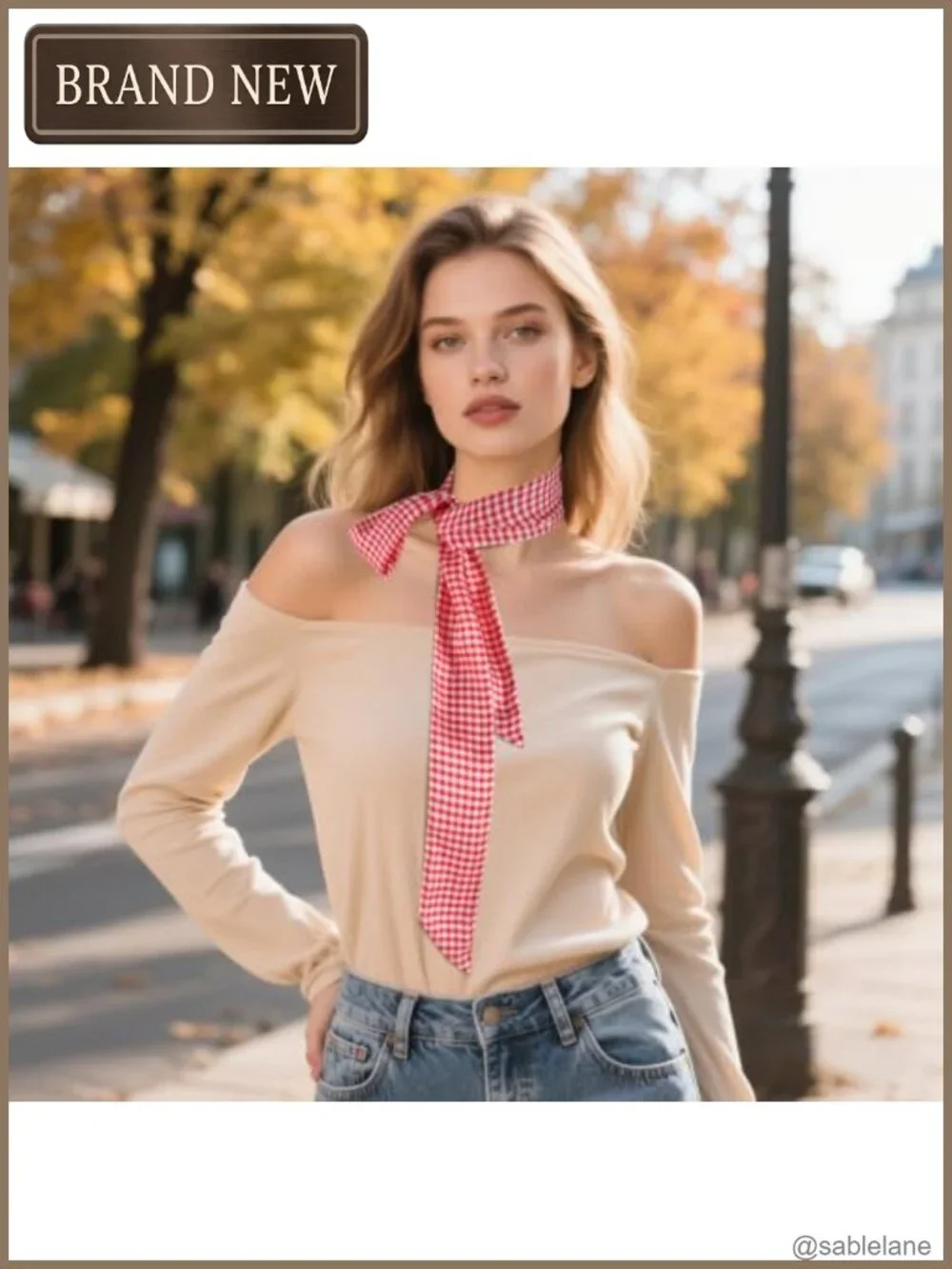 Silk Feel Polyester Skinny Scarf Neck Bow Tie Hairband Purse Accessory